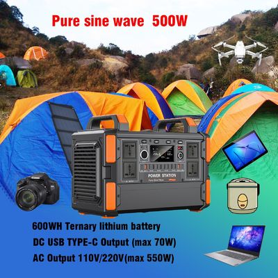 แบตเตอรี่ลิตยูม 500W / 1KW เครื่องผลิตพลังงานแสงอาทิตย์แบบพกพา สําหรับทีวีและไฟในบ้าน