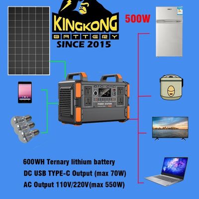แบตเตอรี่ลิตยูม 500W / 1KW เครื่องผลิตพลังงานแสงอาทิตย์แบบพกพา สําหรับทีวีและไฟในบ้าน