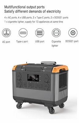 LiFePO4 แบตเตอรี่ EU 230V บ้าน UPS 3000W เครื่องผลิตแสงอาทิตย์สําหรับการตั้งแคมป์และความต้องการฉุกเฉิน