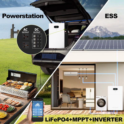 ธนาคารโรงไฟฟ้า All In One Inverter Hybrid Off Grid AC 5kw 10kw 15kw 20kw ระบบแบตเตอรี่เก็บพลังงานแสงอาทิตย์ลิธีโอ LiFePO4