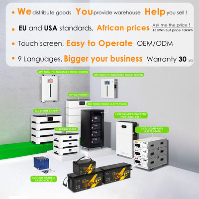 แบตเตอรี่ลิเธียมไอออนทรงพลัง 10 กิโลวัตต์ 30 กิโลวัตต์ 220 โวลต์