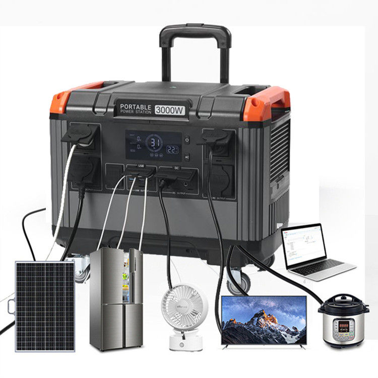 LiFePO4 แบตเตอรี่ไฟฟ้าสําหรับการตั้งแคมป์กลางแจ้ง 150W 300W 500W 1000W 2400W 3000W