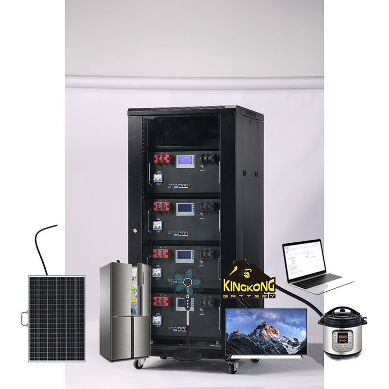 รากติดตั้ง 51.2V 120Ah 6Kwh 48V LiFePO4 ระบบแบตเตอรี่ที่เก็บพลังงาน
