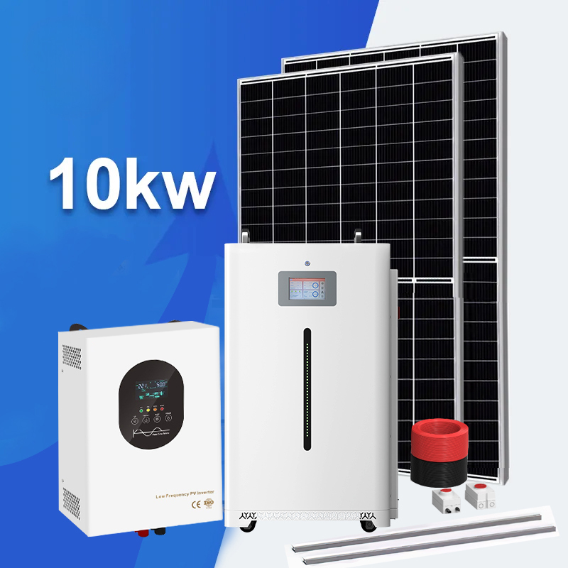 ชุดระบบจัดเก็บพลังงานแสงอาทิตย์แบบออฟกริด 10KW สำหรับบ้าน พร้อมแบตเตอรี่ลิเธียม 51.2 โวลต์ แปลงพลังงานได้อย่างมีประสิทธิภาพ