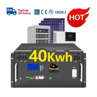 แบตเตอรี่ลิตียม 200ah BMS สําหรับระบบพลังงานแสงอาทิตย์ เซลล์พริสมาติกแบบชาร์จใหม่ 51.2V