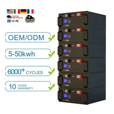 อายุจักรยาน 6000 Times 51.2V 300ah 100Ah Lifepo4 แบตเตอรี่ไอออนลิตியம்สําหรับพลังงานแสงอาทิตย์