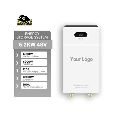 3อินเวอร์เตอร์พลังแสงอาทิตย์ซิลิคอนโมนคริสตัลลินขนาด.6KW มีแบตเตอรี่ลิตยูม 24V 100Ah